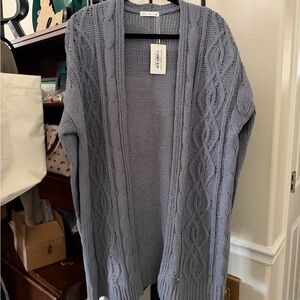 Gray Cable Knit Women's Sweater